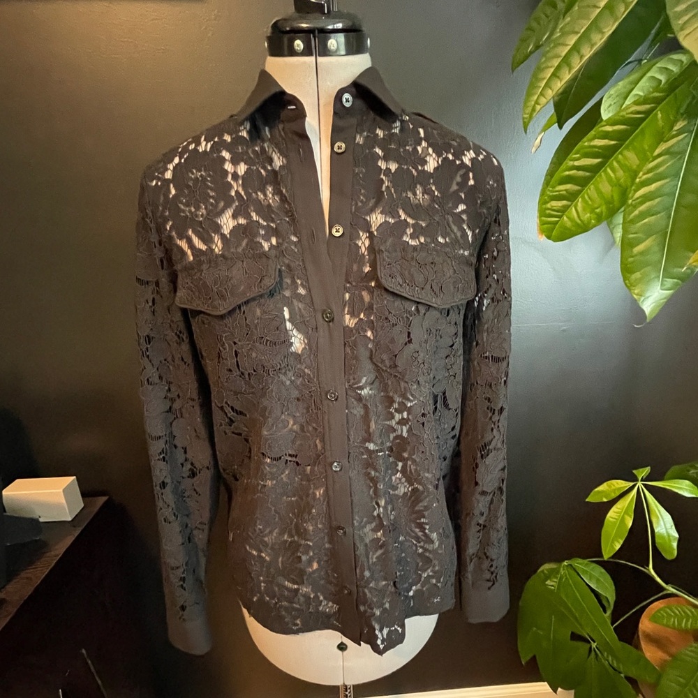 Banana Republic lace button down shirt